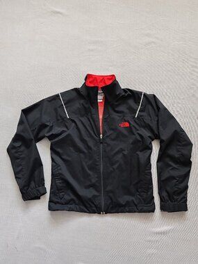 The North Face Black Windbreaker Jacket Red Mesh Lining Reflective Men's
